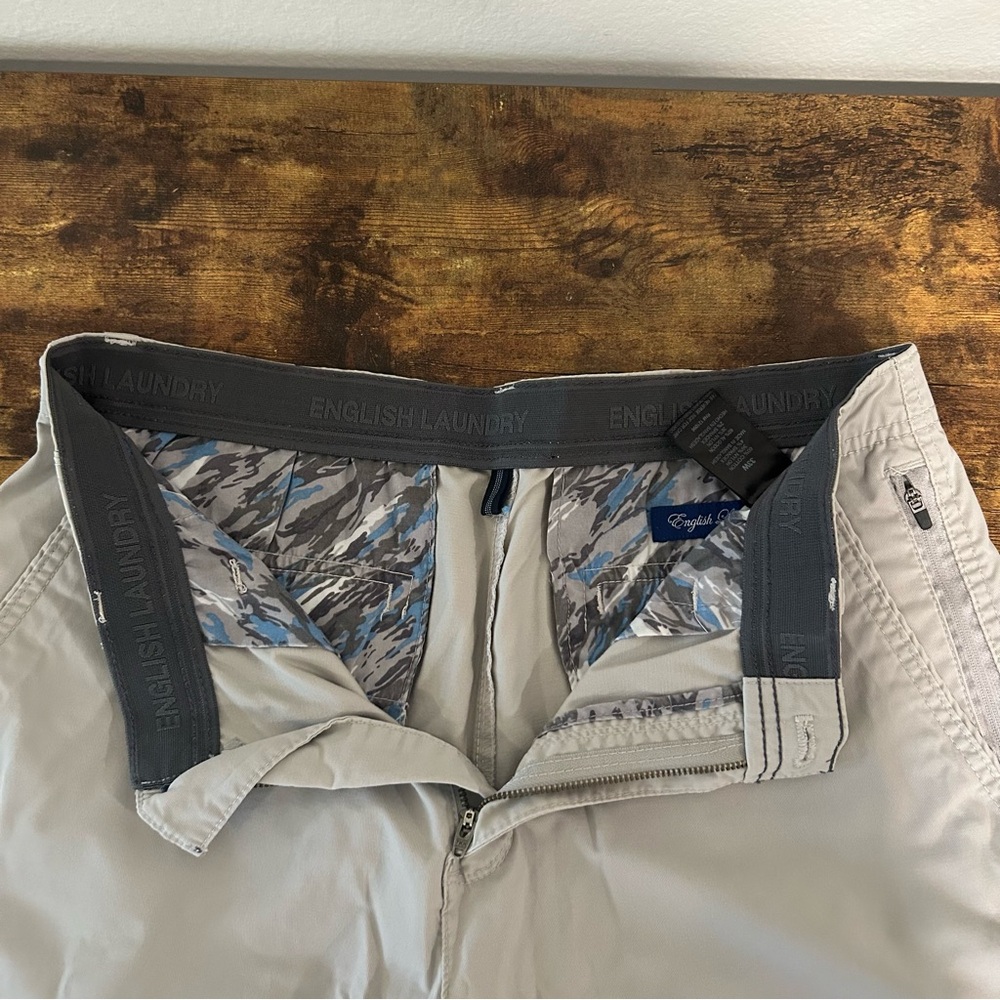 English Laundry Men's Classic Tan Flat Front Chino Shorts - Picture 5 of 7